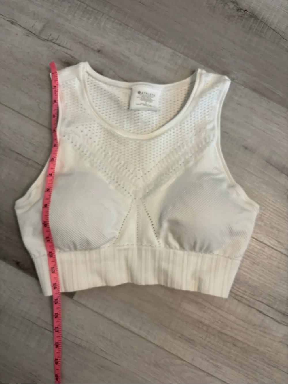 Athleta White Seamless Longline High Neck Sports Bra Size Large